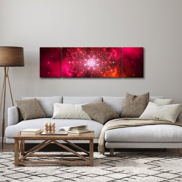 Obraz červené abstrakce (170x50 cm)