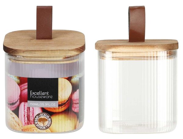 Skleněná nádoba na potraviny Stripe Square 750ml