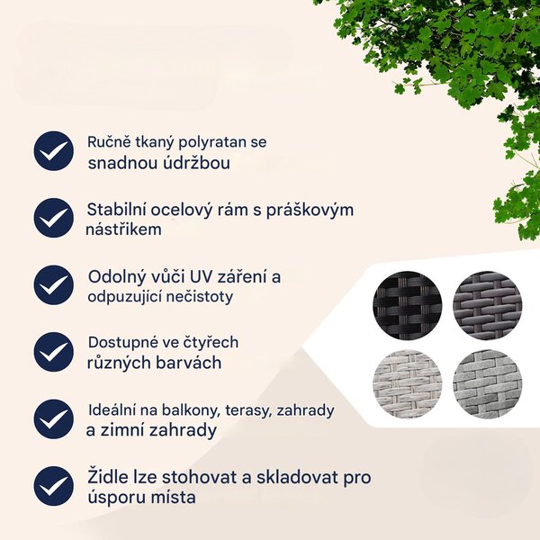 Deuba Ratanové židle Comfort 4 ks - černá