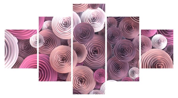 Abstraktní obraz květů růží (125x70 cm)