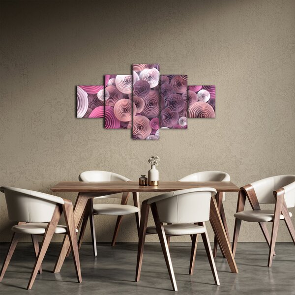 Abstraktní obraz květů růží (125x70 cm)