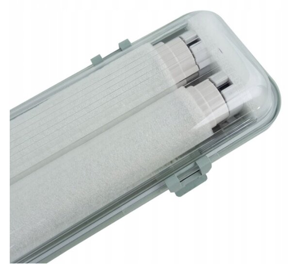 ECOLIGHT Hermetické svítidlo 60cm + 2x LED trubice studená bílá - SET