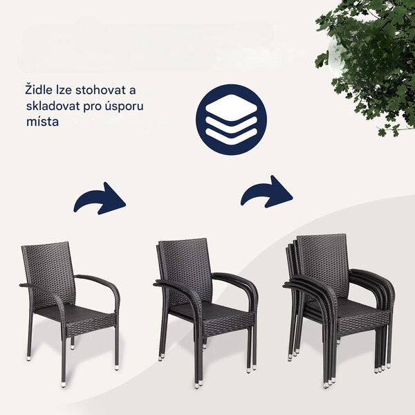Deuba Ratanové židle Comfort 4 ks - hnědá