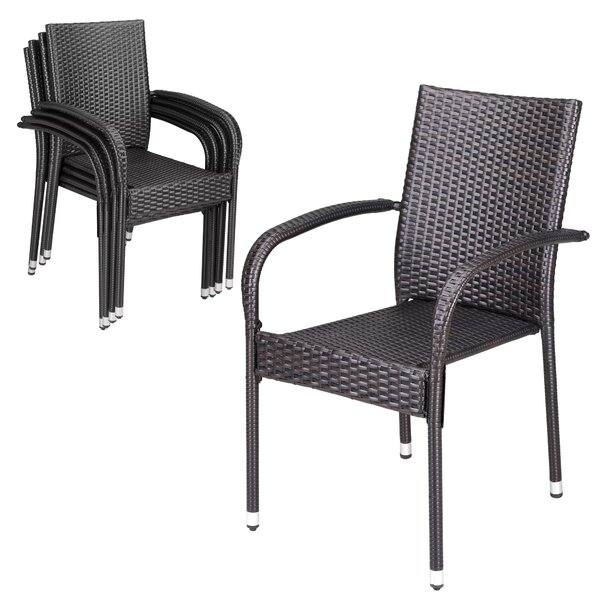 Deuba Ratanové židle Comfort 4 ks - hnědá