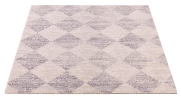 Kusový koberec vlněný Agnella Agnus Checkered Šedý Rozměr: 300x400 cm