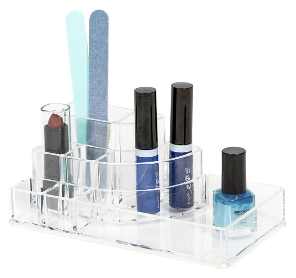Organizer na kosmetiku a Make-up Compactor - 8 přihrádek, čirý plast