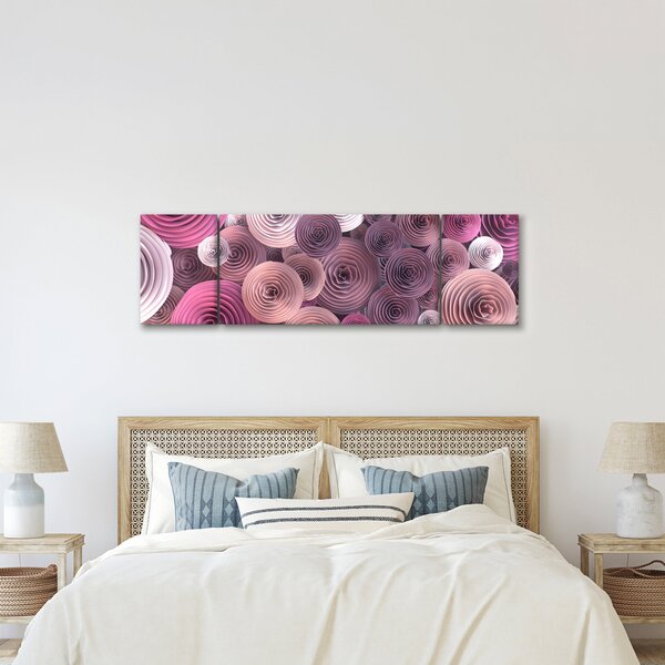 Abstraktní obraz květů růží (170x50 cm)