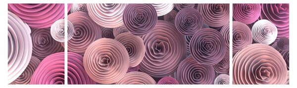 Abstraktní obraz květů růží (170x50 cm)