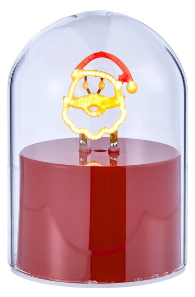 GLOW BALL Neonové světlo Santa 10 cm - červená