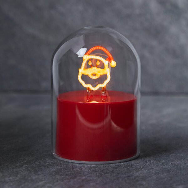 GLOW BALL Neonové světlo Santa 10 cm - červená