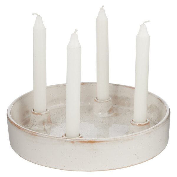 ADVENT Svícen na 4 svíčky 25 cm - bílá
