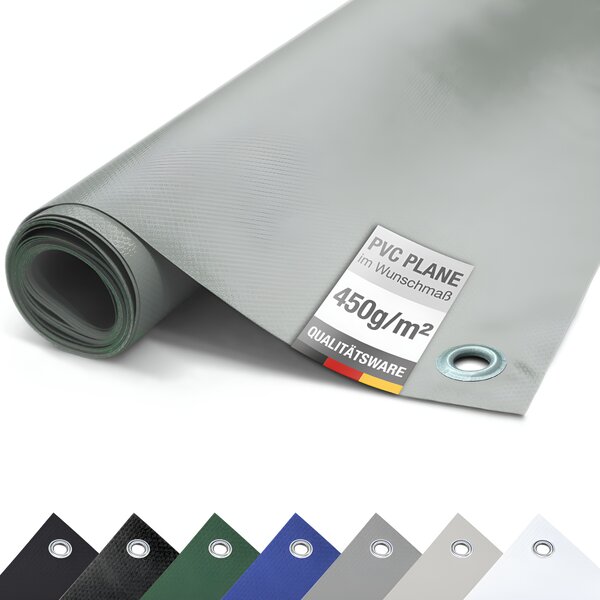 (450g/m²) Plachta na nákladní auta/PVC plachta s oky, krycí plachta (edá RAL7042, 3m x 14m)