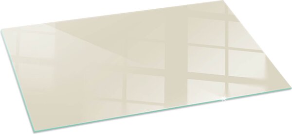 Sklenný podlahový panel 100x50 cm - Krbový panel ze skla - Krbový panel ze skla - Ochranné sklo - Ochranný panel proti jiskrám - Sklenný podlahový panel proti ohni - Tepelná ochrana - Ochrana podlahy ze skla - Barva béová