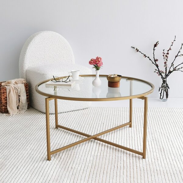 Kalune Design Konferenční stolek Gold Sun zlatý