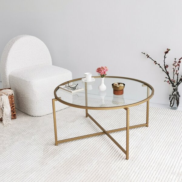 Kalune Design Konferenční stolek Gold Sun zlatý