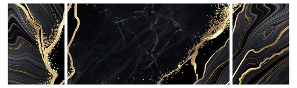 Obraz zlaté abstrakce (170x50 cm)