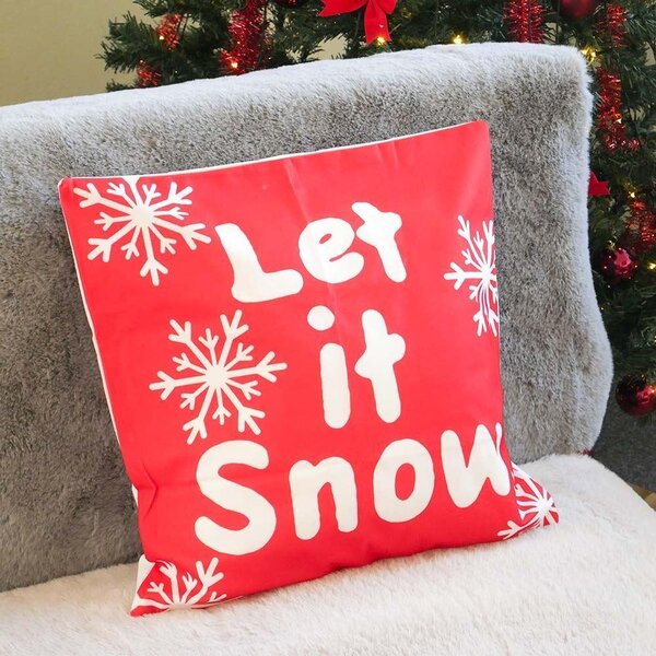 Vánoční potah na polštářek 40x40 cm - Let it Snow