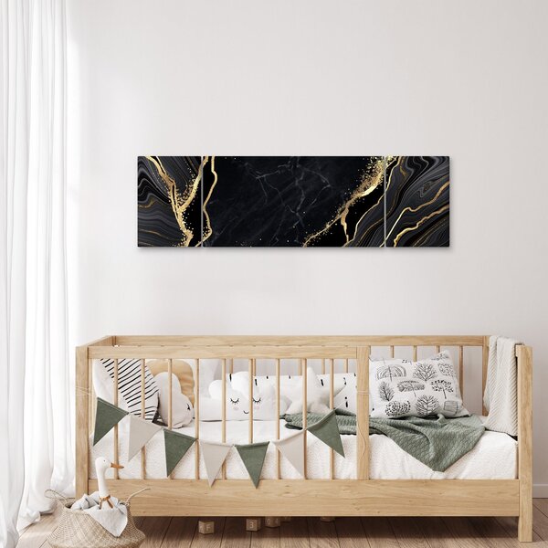 Obraz zlaté abstrakce (170x50 cm)