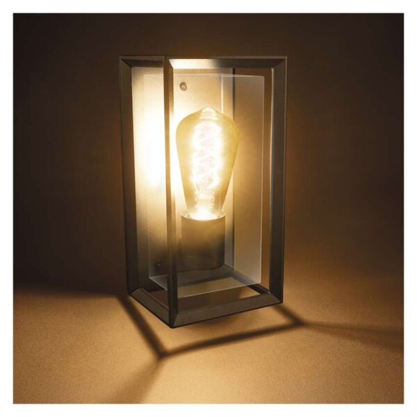 EMOS LED zahradní nástěnné svítidlo MALVA, 13 × 12 × 25 cm, 1 × E27, 15 W 1554000010