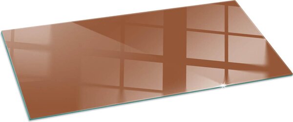 Sklenná podkladová deska pro 125x50 cm - kamna - krbová deska sklenná - ochranné sklo - ochranná deska proti jiskrám - sklenná podkladová deska ohnivzdorná - ochranná deska proti teplu - ochranná sklenná podkladová deska - barva hndá