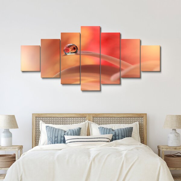 Obraz květinové kapky rosy (210x100 cm)