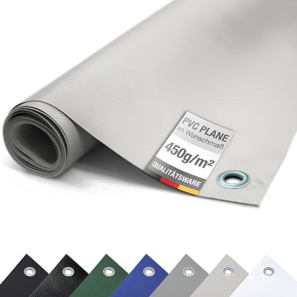 (450g/m²) Plachta na nákladní auto/PVC plachta s oky, látková plachta Krycí plachta (svtle edá RAL7035, 3m x 2m)