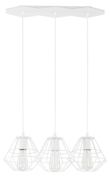 Lustr na lanku DIAMOND 3xE27/60W/230V bílá