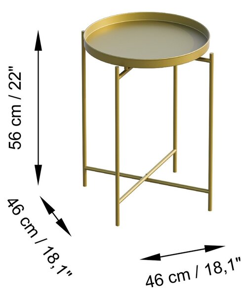 Kalune Design Odkládací stolek Shb-007-A zlatý