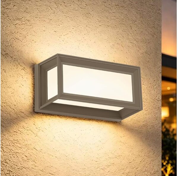 Brilagi - LED Venkovní nást. svítidlo se senzorem PARKER LED/12W/230V šedá IP44