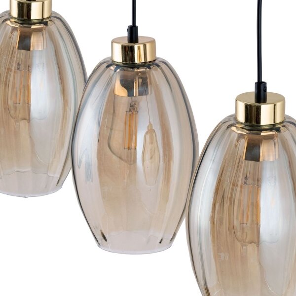 Lustr na lanku SEBO 1xE27/15W/230V černá/kouřová béžová