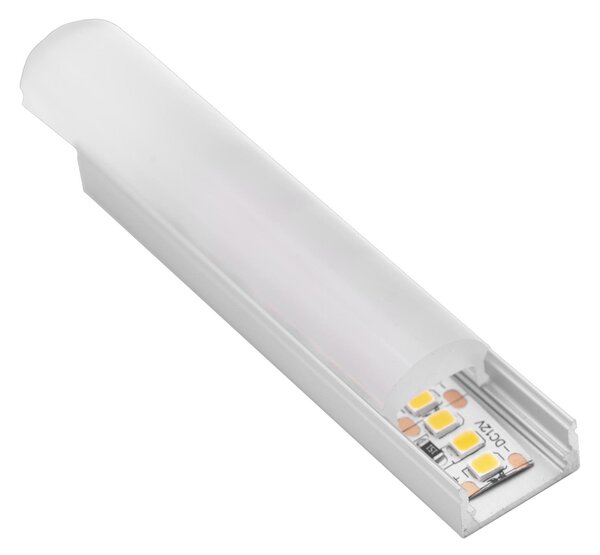 CEN KPRS40G-1713 VÝPRODEJ - AL PROFIL pro LED pásek 10mm plochý opálový kryt vypouklý 40d 24x13mm IP20 délka 2m - CENTURY