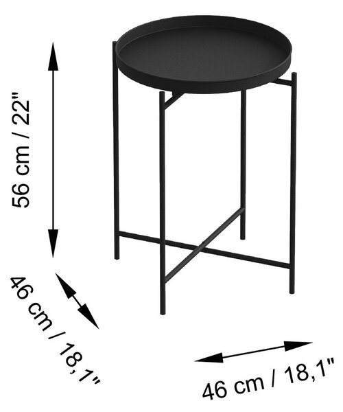 Kalune Design Odkládací stolek Shb-007-B černý