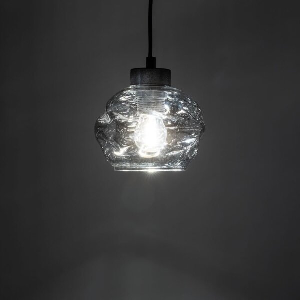 Lustr na lanku ZULIA 1xE27/15W/230V černá/kouřová černá