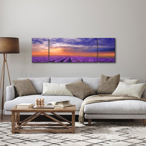 Obraz levandulového pole (170x50 cm)