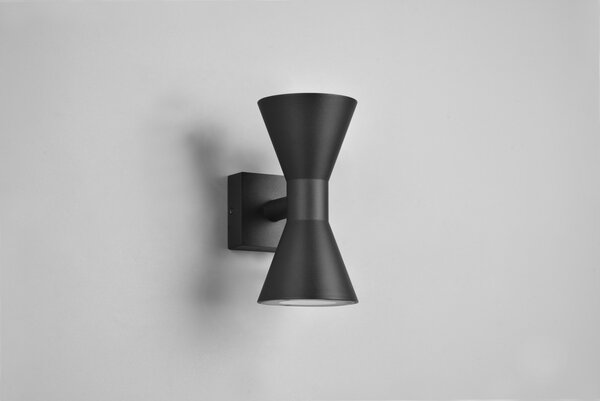 Trio 212560232 venkovní nástěnná lampa Ardas 2x10W | GU10 | IP44 - horní/spodní směr osvětlení, černá matná