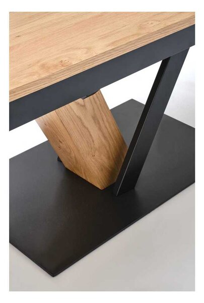 Jídelní stůl Medina - obdélník, 160-220 x 90 cm, dub / černá