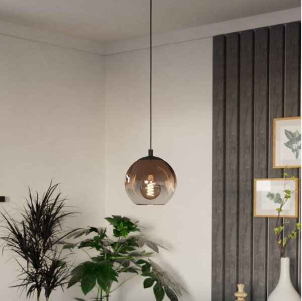 Eglo 901923 - Lustr na lanku ARISCANI 1xE27/60W/230V černá/béžová/kouřová