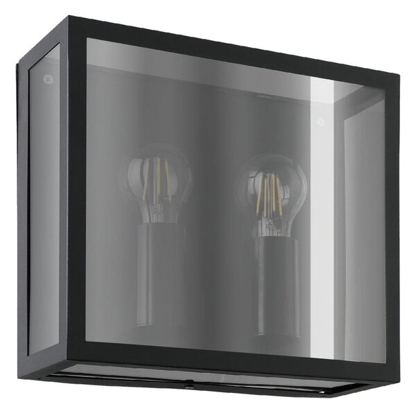 Eglo 31566 - Venkovní nástěnné svítidlo ALAMONTE SMOKE 2xE27/40W/230V IP44 černá