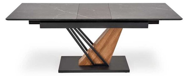 Jídelní stůl Sterzo 140-180 x 90 cm, černá / dub zlatý
