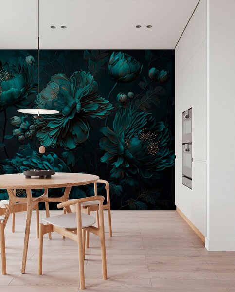 Fototapety Pivoňky ve smaragdové, Fototapety s květinami, Fototapety pivoňka, u75411 : uwalls.cz
