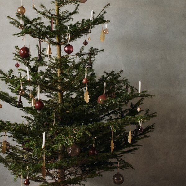 FERM LIVING Skleněné ozdoby Glass Baubles, Small, Roseate Translucent, sada 3 kusů