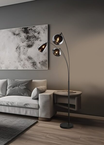 Trio 417000332 stojací svítidlo Lumina 3x10W | E14 | IP20 - nožní spínač, černá