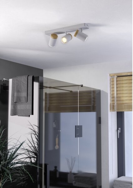 Eglo 300004 - Koupelnové bodové svítidlo CONSUMA 3xGU10/3W/230V IP44 bílá/béžová