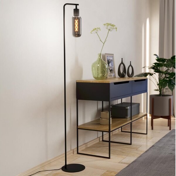 Eglo 901008 - Stojací lampa MAIONE 1xE27/4W/230V černá/kouřová