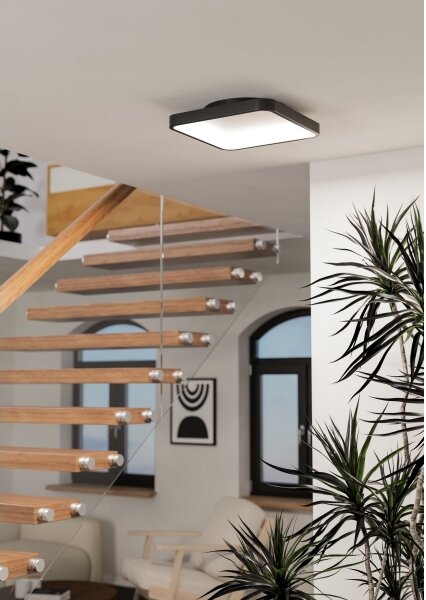 Eglo 901911 - LED RGBW Stm. str. svíti. LORETELLO-Z LED/20W/230V 35x35cm černá