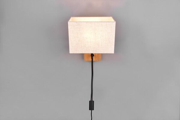 Trio 212870236 nástěnná lampa Nilam 1x28W | E27 + 1x3,1W | 310lm | 3000K | IP20 - ohebné rameno, LED zdroj Osram, oddělené spínání světelných zdrojů, spínač na konstrukci, bílá, dřevo
