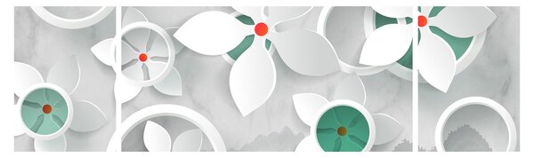 Obraz květinové abstrakce (170x50 cm)
