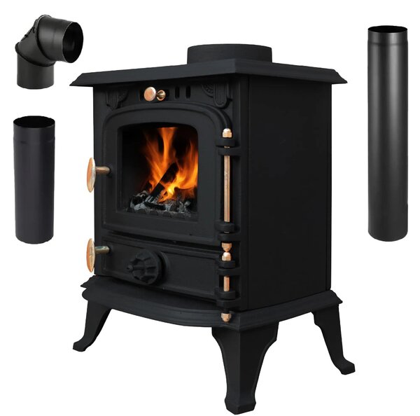THUNDER® Litinová kamna na dřevo DIANA | 4,5 kW | Voln stojící | Krbová kamna | Tída A+ | Ekoprojekt | S písluenstvím