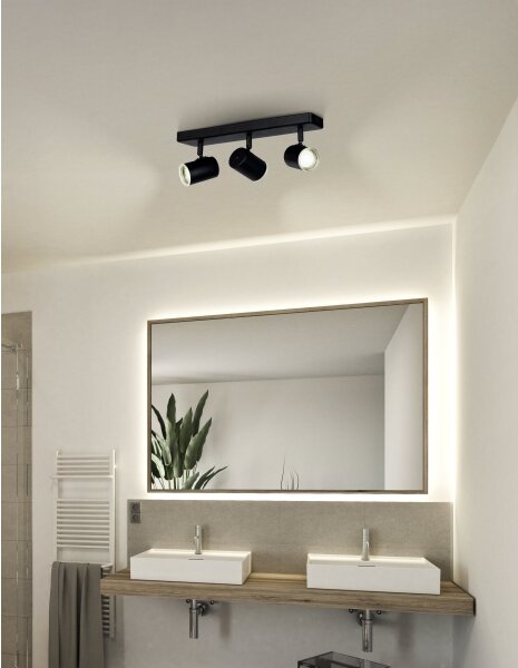 Eglo 901966 - Koupelnové bodové svítidlo CONSUMA 3xGU10/5W/230V IP44 černá