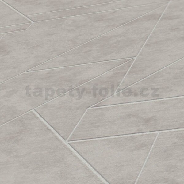 Vliesové tapety na zeď Metropolitan Stories 3 39118-3, rozměr 10,05 m x 0,53 m, šedý beton se stříbrnými geometrickými tvary, A.S. CRÉATION